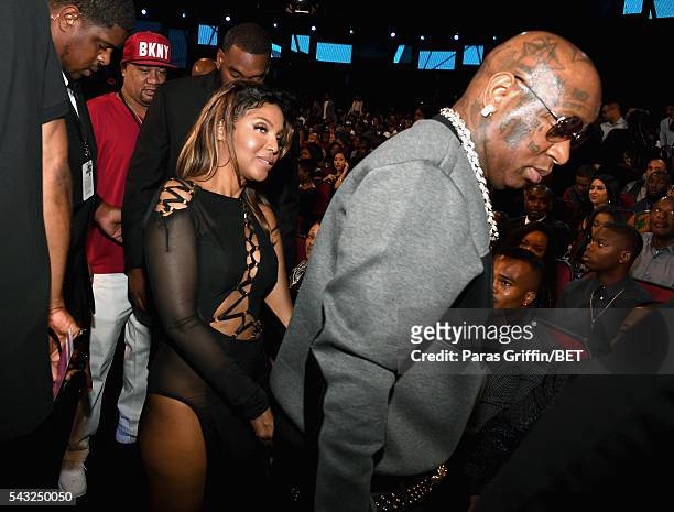 Singer Toni Braxton and rapper Birdman attend the 2016 BET Awards at the Microsoft Theater on June 26, 2016 in Los Angeles, California.