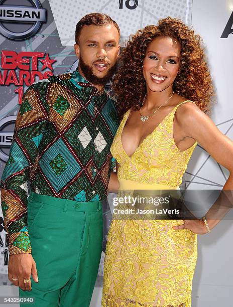 Jidenna and Rosalyn Gold-Onwude attend the 2016 BET Awards at Microsoft Theater on June 26, 2016 in Los Angeles, California.