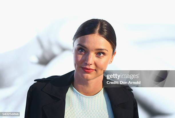 Miranda Kerr greets fans at Westfield,Sydney on June 27, 2016 in Sydney, Australia.