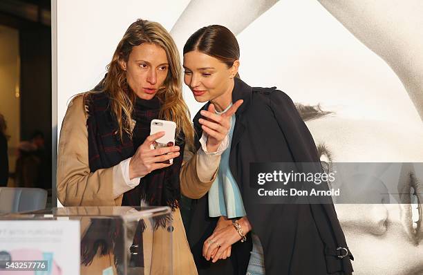 Miranda Kerr greets fans at Westfield,Sydney on June 27, 2016 in Sydney, Australia.