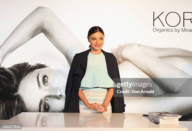 Miranda Kerr greets fans at Westfield,Sydney on June 27, 2016 in Sydney, Australia.