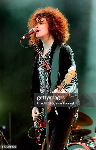 Benj Blakeway of Catfish and the Bottlemen perfoms on The Other Stage at Glastonbury Festival 2016 at Worthy Farm, Pilton on June 25, 2016 in...