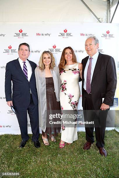 Aubrey Galloway, Anne Galloway, Andrea O'Halloran and Tom O'Halloran attend 20th Anniversary Hamptons Heart Ball - An Evening Under the Stars at The...
