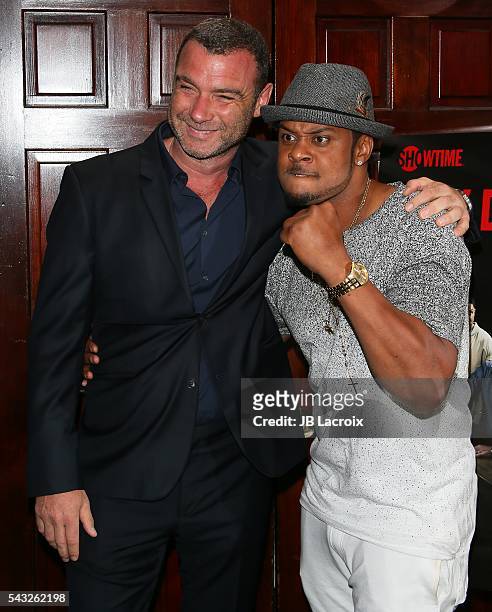 Liev Schreiber and Pooch Hall attend a viewing party for Showtime's 'Ray Donovan' on June 26, 2016 in Santa Monica, California.