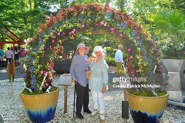 Helen Searing and Joan Levy attend LongHouse Reserve's Planters: ON+OFF the Ground VIII Event Judged by Martha Stewart at LongHouse Reserve on June...