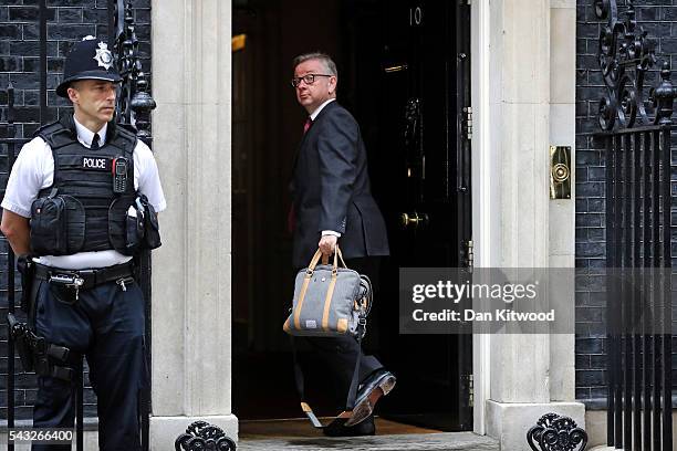 British Lord Chancellor and Justice Secretary Michael Gove arrives for a cabinet meeting at Downing Street on June 27, 2016 in London, England....