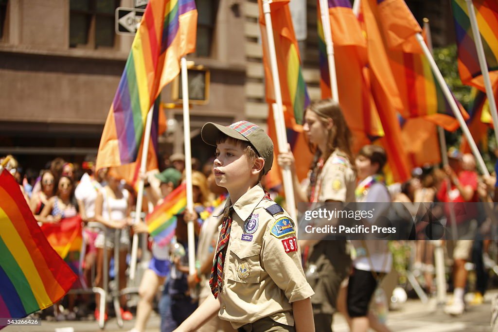 The 46th annual NYC Pride March featured over 350 separate...