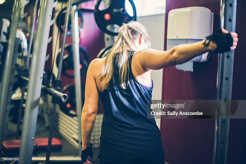 Woman exercising at the gym