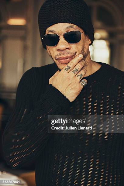 Artist JoeyStarr is photographed for Self Assignment on June 11, 2016 in Cabourg, France.