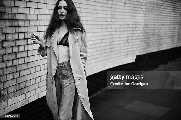 Fashion model Lizzy Jagger is photographed for the Schoen magazine on December 15, 2013 in London, England.