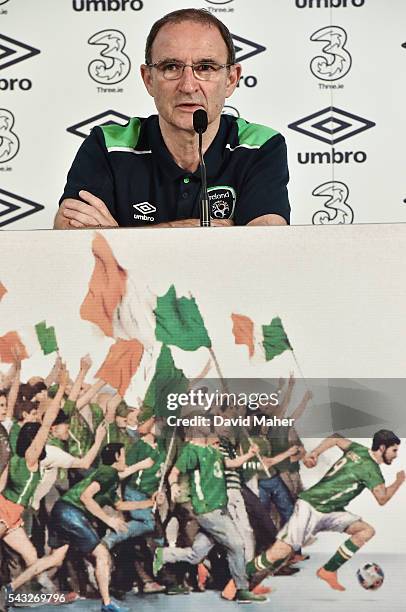 Paris , France - 27 June 2016; Republic of Ireland manager Martin O'Neill during a press conference in Versailles, Paris, France.