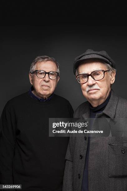 Directors Vittorio Taviani and Paolo Taviani are photographed for Self Assignment on February 16, 2012 in Berlin, Germany.