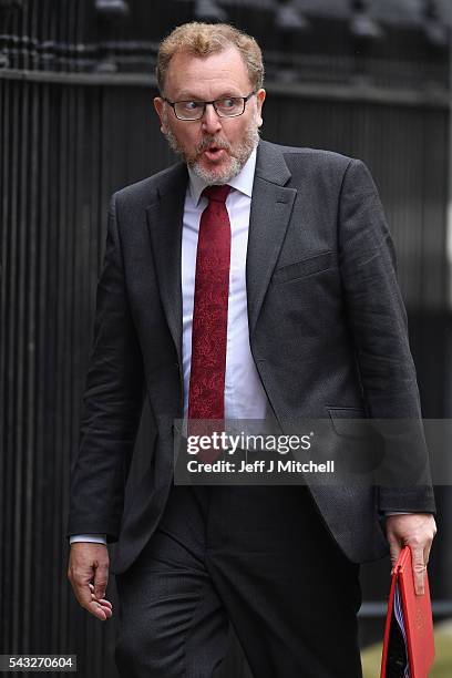 David Mundell, Secretary of State for Scotland arrives for a cabinet meeting at Downing Street on June 27, 2016 in London, England. British Prime...