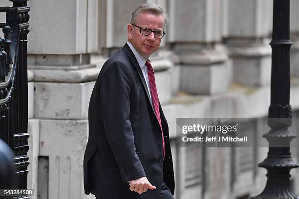 British Lord Chancellor and Justice Secretary Michael Gove leaves Downing Street following a cabinet meeting on June 27, 2016 in London, England....