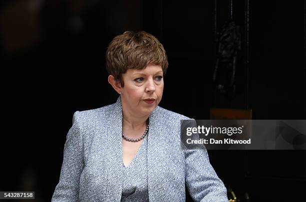 Baroness Stowell of Beeston, Lord Privy Seal, Leader of the House of Lords leaves Downing Street following a cabinet meeting on June 27, 2016 in...