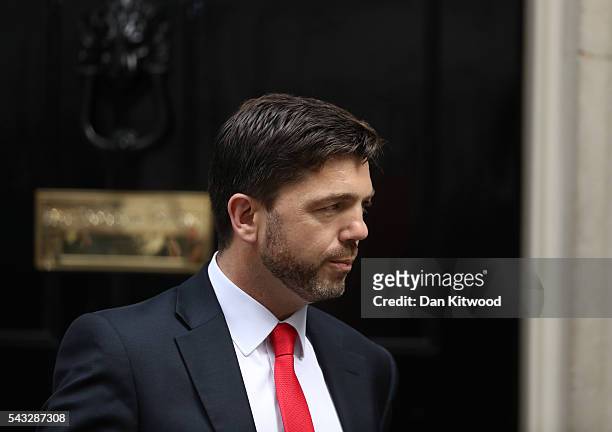 Stephen Crabb, Secretary of State for Work and Pensions leaves Downing Street following a cabinet meeting on June 27, 2016 in London, England....