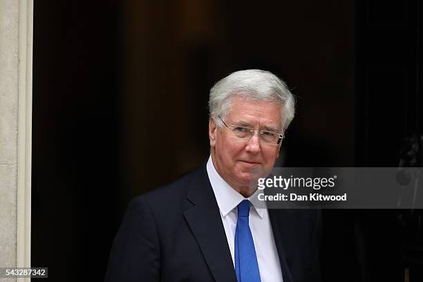 Michael Fallon, Secretary of State for Defence leaves Downing Street following a cabinet meeting on June 27, 2016 in London, England. British Prime...