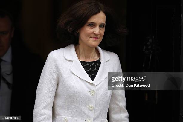 Theresa Villiers, Secretary of State for Northern Ireland leaves Downing Street following a cabinet meeting on June 27, 2016 in London, England....