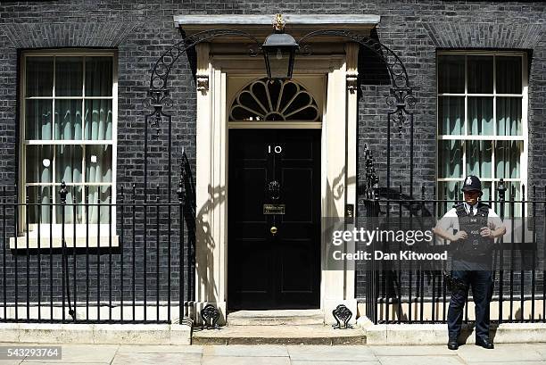 General view of 10 Downing Street following a cabinet meeting on June 27, 2016 in London, England. British Prime Minister David Cameron chaired an...