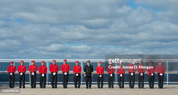 Life on board the world's largest ocean liner, Cunard's Queen Mary 2 on November 18, 2014 in St John, Nova Scotia. Captain Kevin Oprey is also...