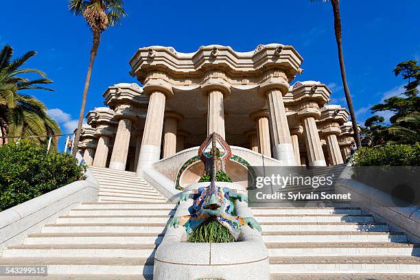 park guell, barcelona, spain - parc güell stock pictures, royalty-free photos & images