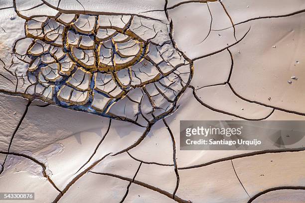 Cracked dry soil in Rio Tinto riverbed