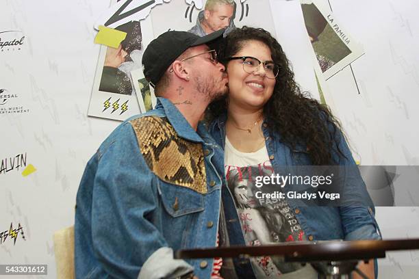 Balvin signs his new album "Energia" and greets his fans in albums signing event on June 26, 2016 in San Juan, Puerto Rico.