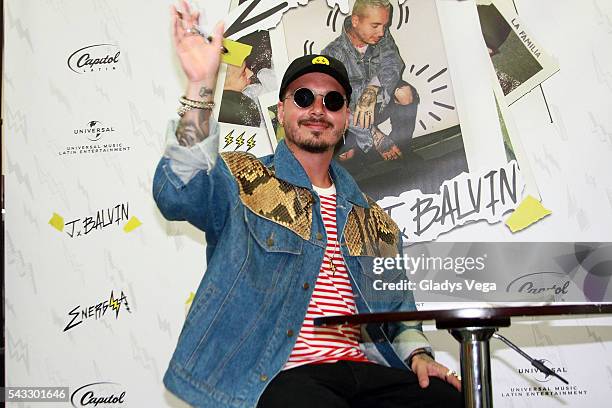 Balvin signs his new album "Energia" and greets his fans in albums signing event on June 26, 2016 in San Juan, Puerto Rico.