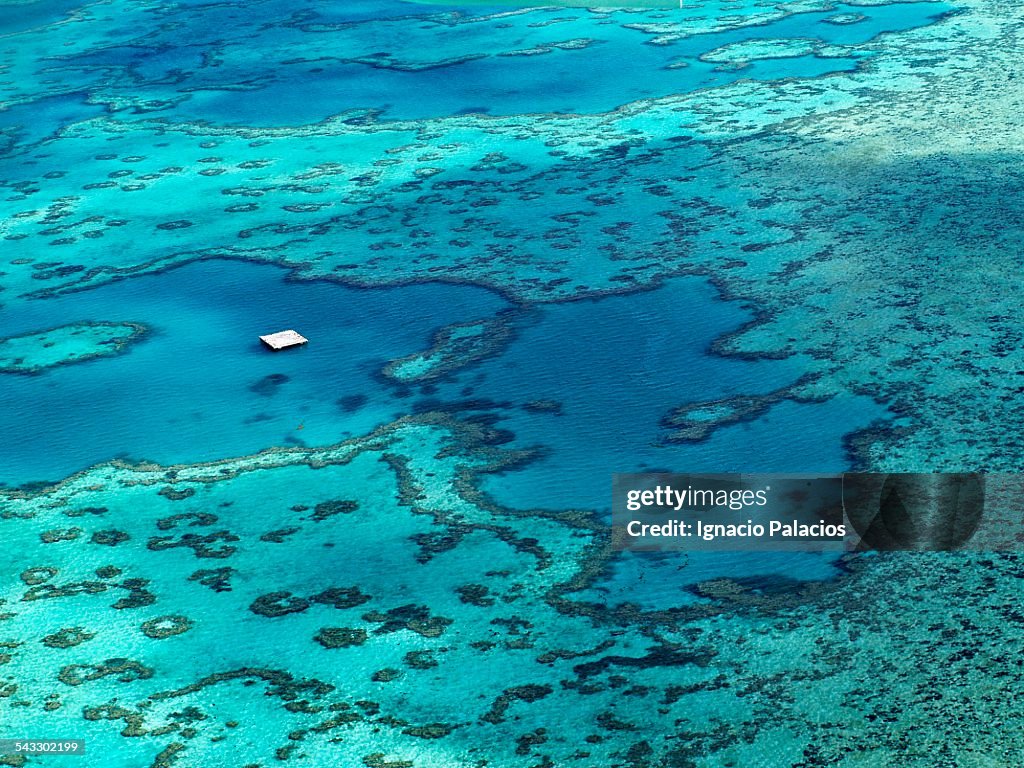 Aerial photograph of the great barrier reef