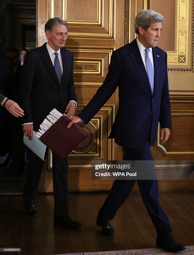 US Secretary Of State John Kerry Meets With The British Foreign Secretary