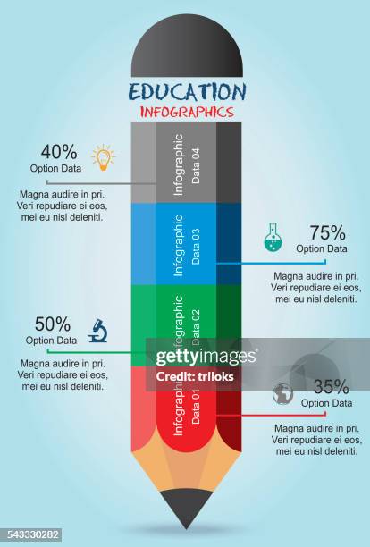 education inforgraphic elements - conical flask stock illustrations