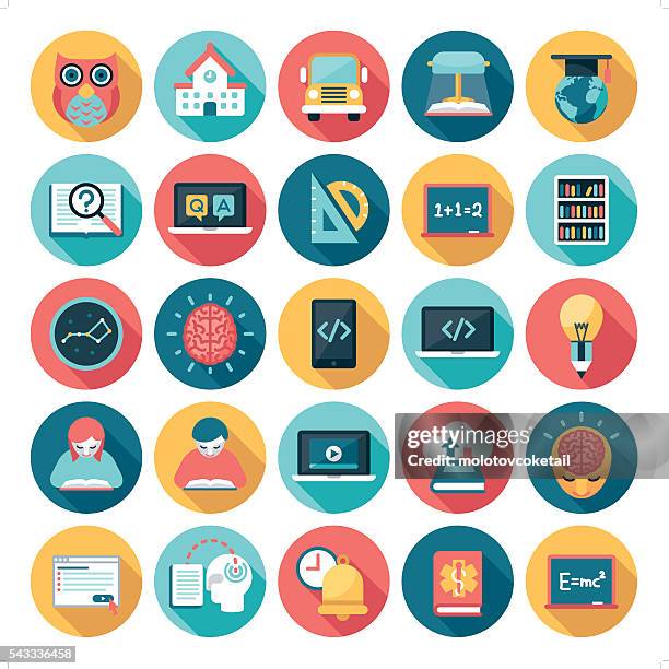 education icons - shadow schools stock illustrations