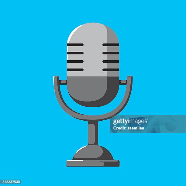 stockillustraties, clipart, cartoons en iconen met microphone - radioprogramma