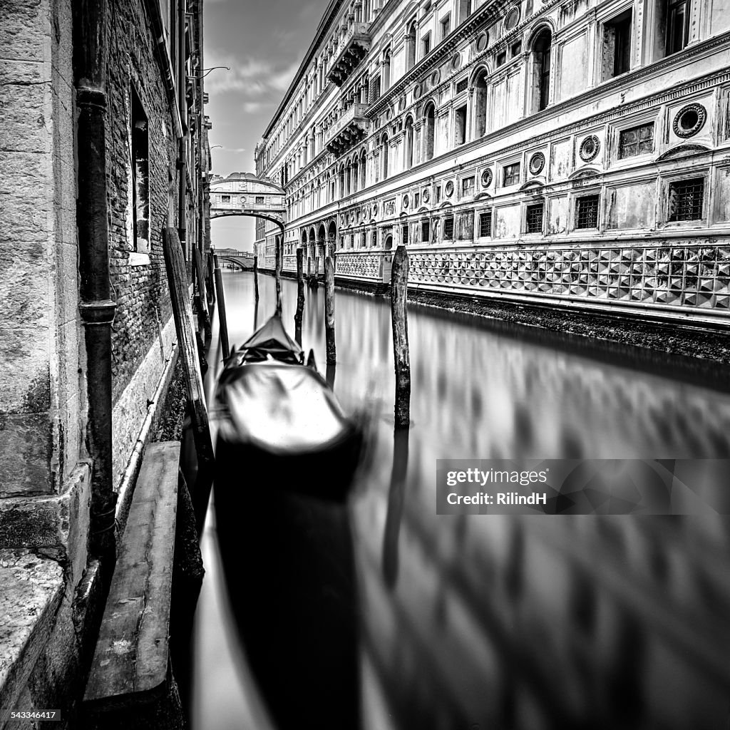 Italy, Venice, Gondola in canal