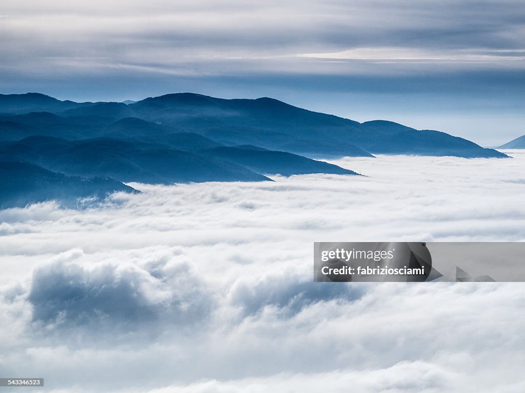 Mountains in clouds