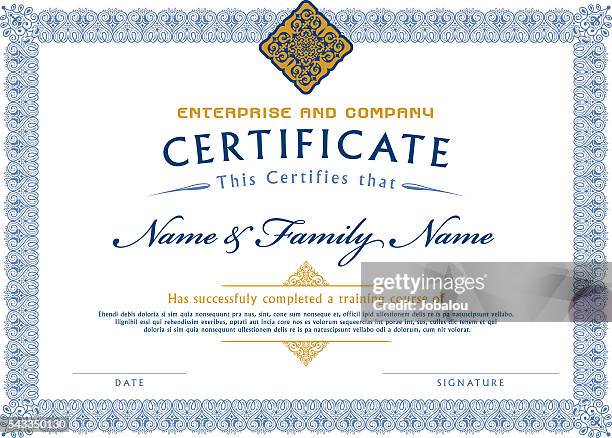 stockillustraties, clipart, cartoons en iconen met certificate template diploma - diploma