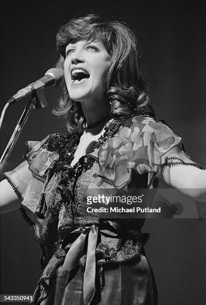 English singer Kiki Dee performing on stage, 3rd March 1975.