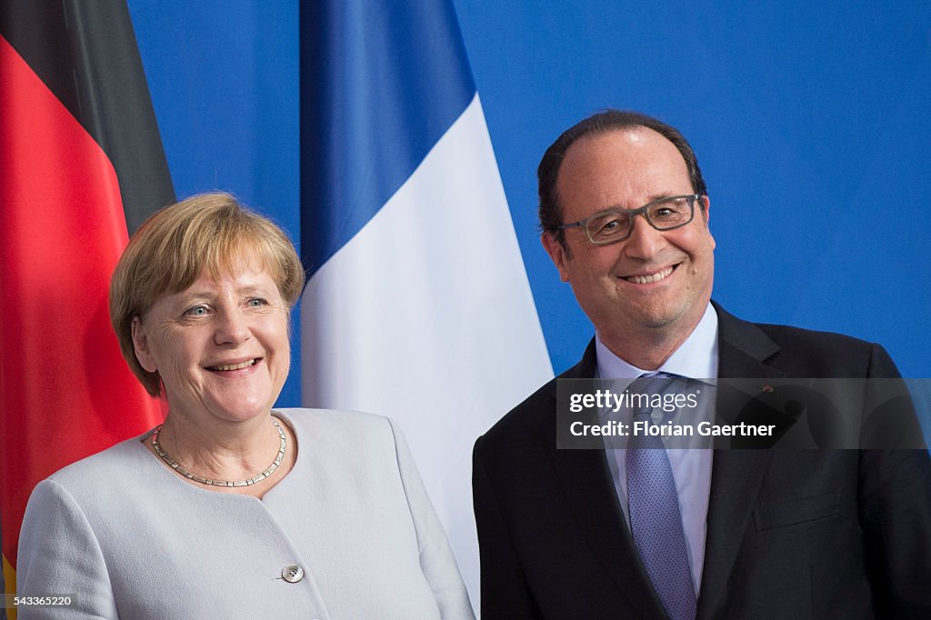 Renzi And Hollande Visit Merkel In Berlin