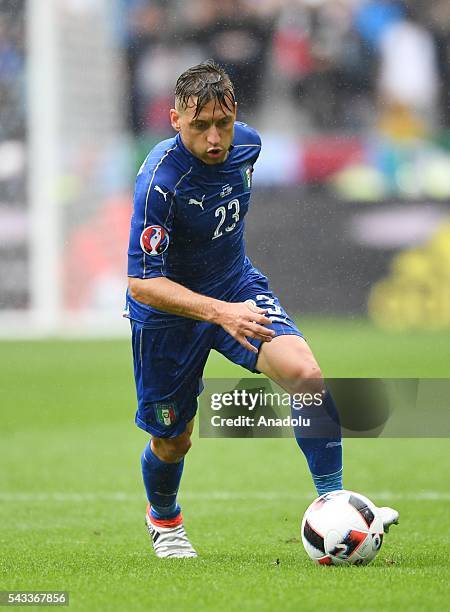 Emanuele Giaccherini of Italy in action during the UEFA Euro 2016 round of 16 football match between Italy and Spain at Stade de France in Paris,...