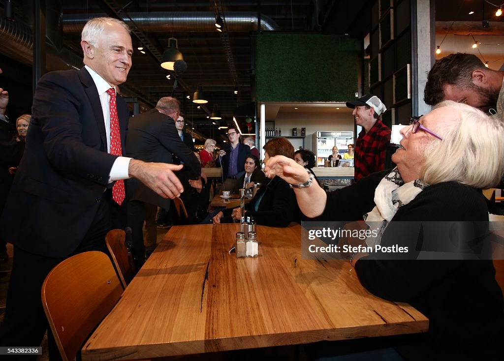 Malcolm Turnbull Campaigns In Brisbane As Coalition Releases Pre-Election Costings