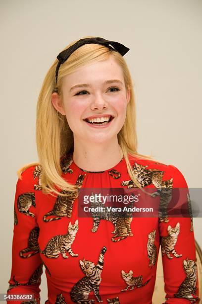 Elle Fanning at "The Neon Demon" Press Conference at the Four Seasons Hotel on June 27, 2016 in Beverly Hills, California.