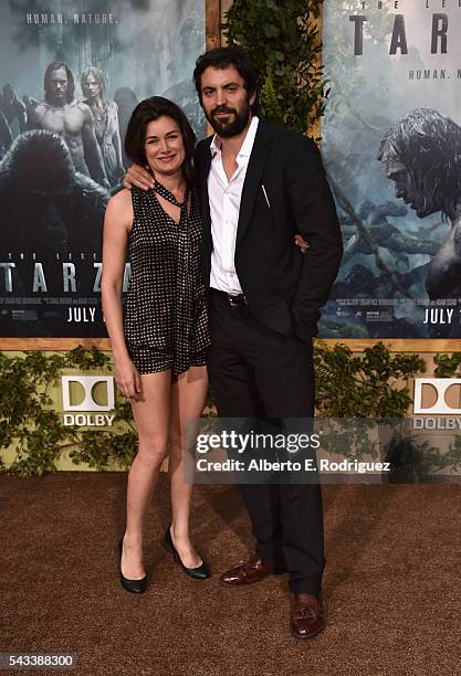 Actors Kat Coiro and Rhys Coiro attend the premiere of Warner Bros. Pictures' "The Legend of Tarzan" at Dolby Theatre on June 27, 2016 in Hollywood,...