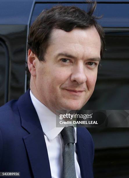 British Chancellor of the Exchequer George Osborne arrives in Downing Street in central London on June 28, 2016. - EU leaders attempted to rescue the...