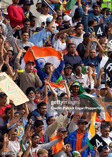 Supporters of both the Indian and Sri Lankan teams during the 6th NatWest Series One Day International between India and Sri Lanka at Edgbaston,...
