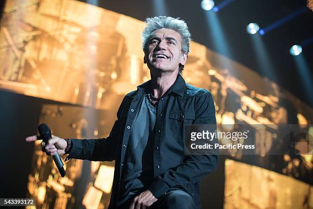 Luciano Ligabue performing live at Pala Alpitour for his "Mondovisione Tour" 2015. Luciano Ligabue, commonly known as Ligabue, is an Italian...