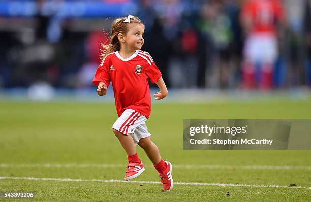 Paris , France - 25 June 2016; Alba Violet Bale, daughter of Gareth Bale of Wales, following the UEFA Euro 2016 Round of 16 match between Wales and...