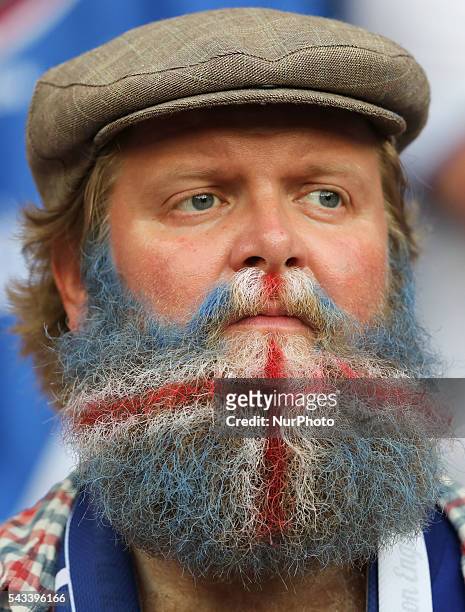 Iceland fans, during the UEFA EURO 2016 round of 16 match between England and Iceland at Allianz Riviera Stadium on June 27, 2016 in Nice, France.