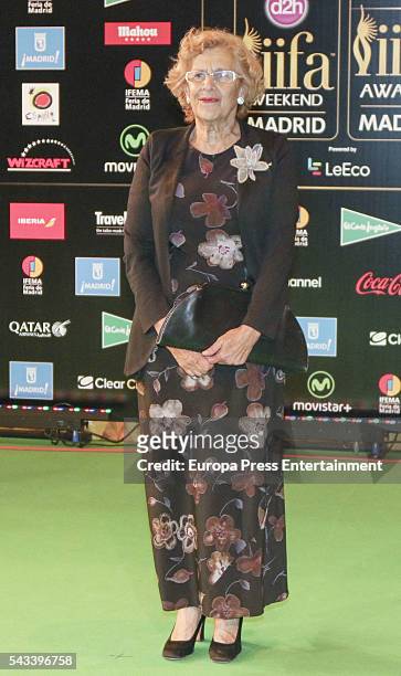 Manuela Carmena attends IIFA Awards green carpet during the 17th edition of IIFA Awards, the International Indian Film Academy Awards, at Ifema on...