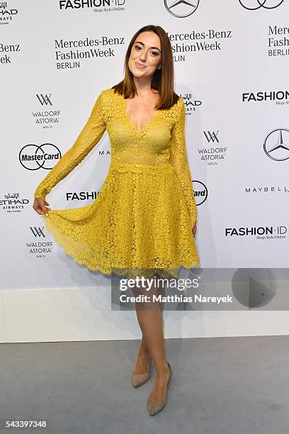 Nataliia Fiebrig attends the Ewa Herzog show during the Mercedes-Benz Fashion Week Berlin Spring/Summer 2017 at Erika Hess Eisstadion on June 28,...
