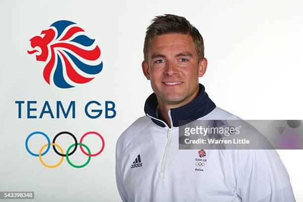Portrait of Peter Reed a member of the Great Britain Olympic team during the Team GB Kitting Out ahead of Rio 2016 Olympic Games on June 26, 2016 in...
